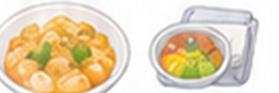 AIが提案した主菜と汁物のイラスト