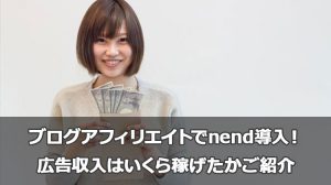 雑多型ブログアフィリエイトでnend導入！広告収入はいくら稼げたかご紹介