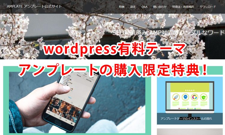 wordpress有料テーマアンプレートの購入限定特典！