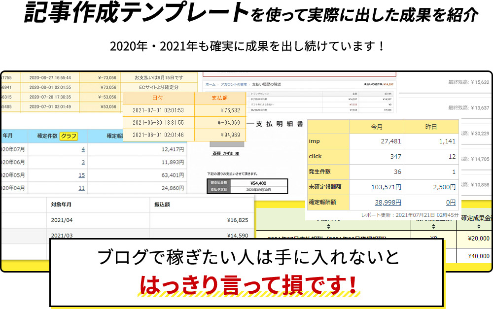 記事作成テンプレートを使って実際に出した成果を紹介
