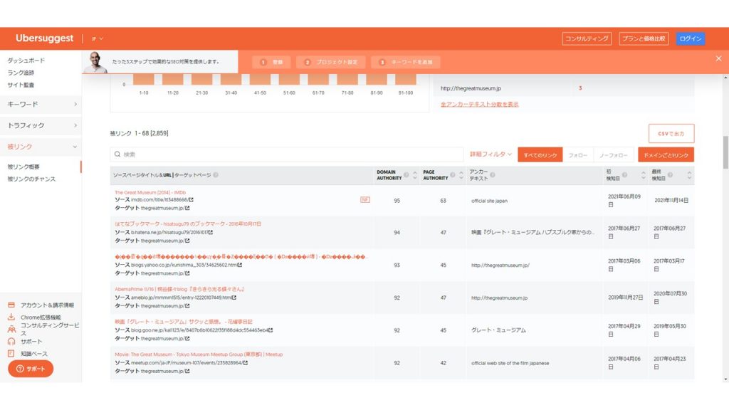 無料ブログからのテキストリンクの場合、ブラックな手法での被リンクの可能性が高いのでお勧めできないです。