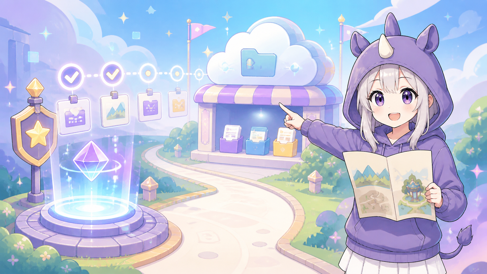 SAIちゃんがGitをセーブポイント、GitHubをクラウド保管庫として説明している画像