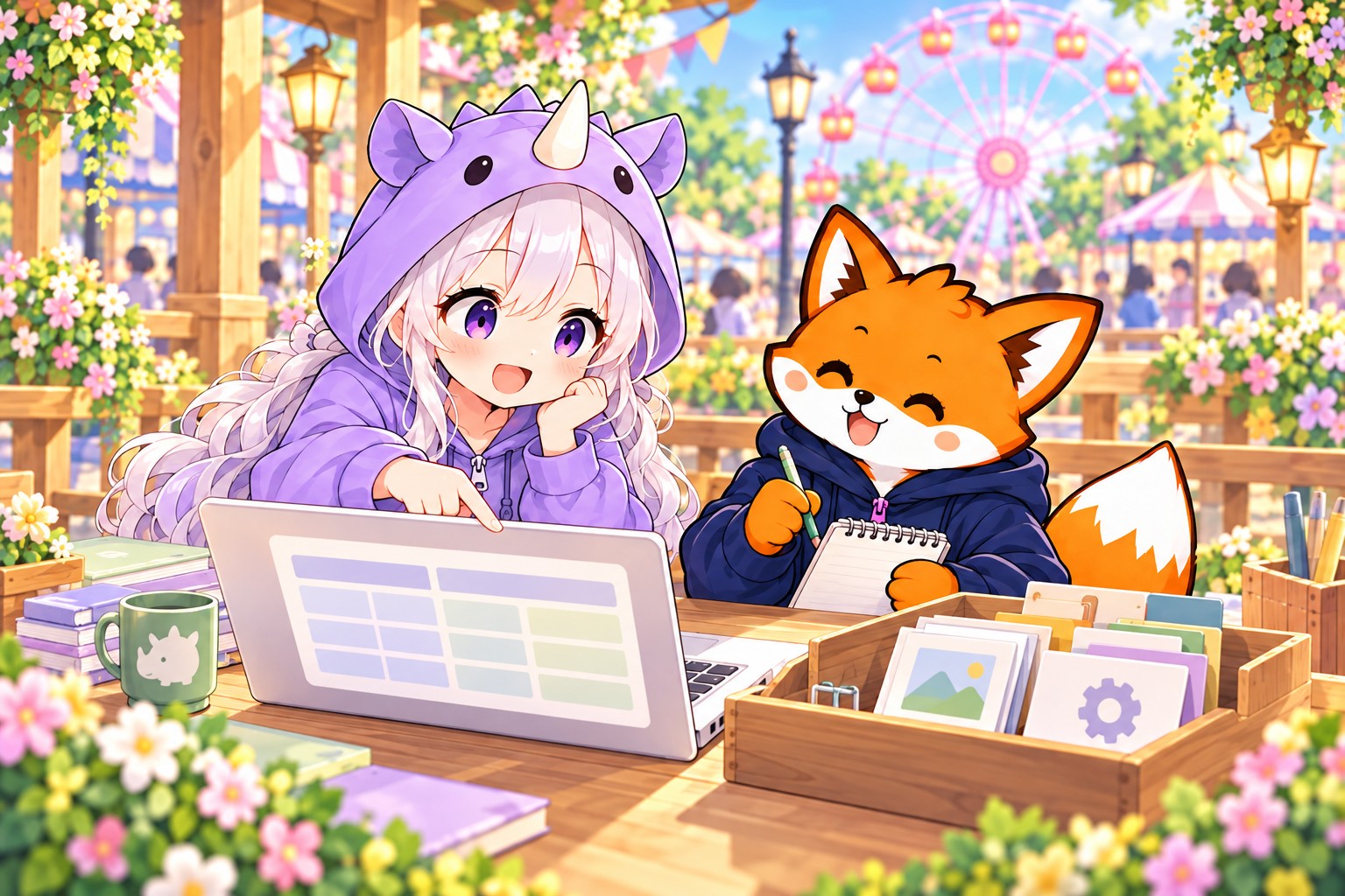 SAIちゃんとかずまが、利用できる道具と期限を確認してBigQueryの練習コーナーへ進む