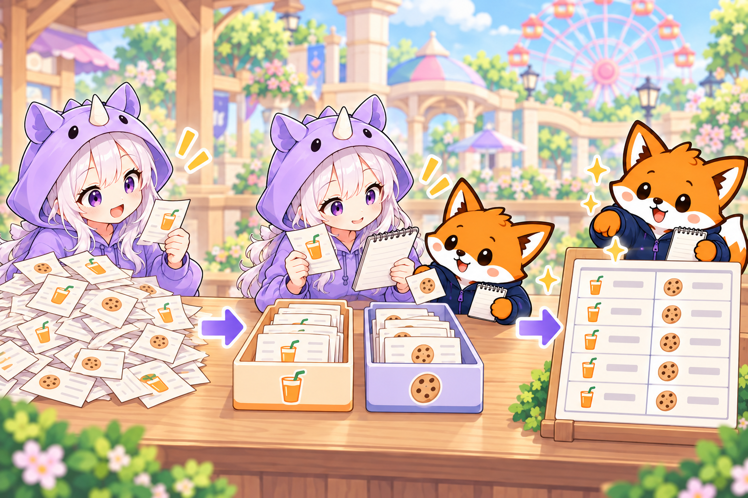 SAIちゃんが記録を確認して整理し、かずまと一緒に使える表へ整える流れ